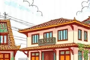 《雾都打更人》横版封面，雨夜长巷与铜铃特写插画